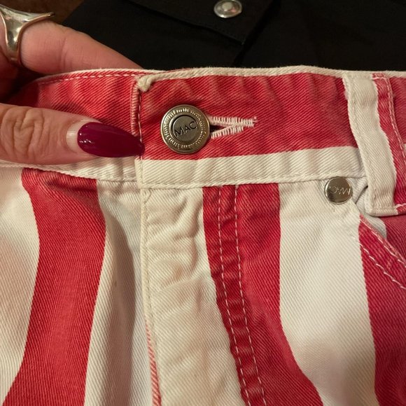 Vintage 90s / 80s MAC Thick Vertical Nautical Stripe Bermuda Shorts - Picture 3 of 4